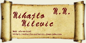 Mihajlo Milević vizit kartica